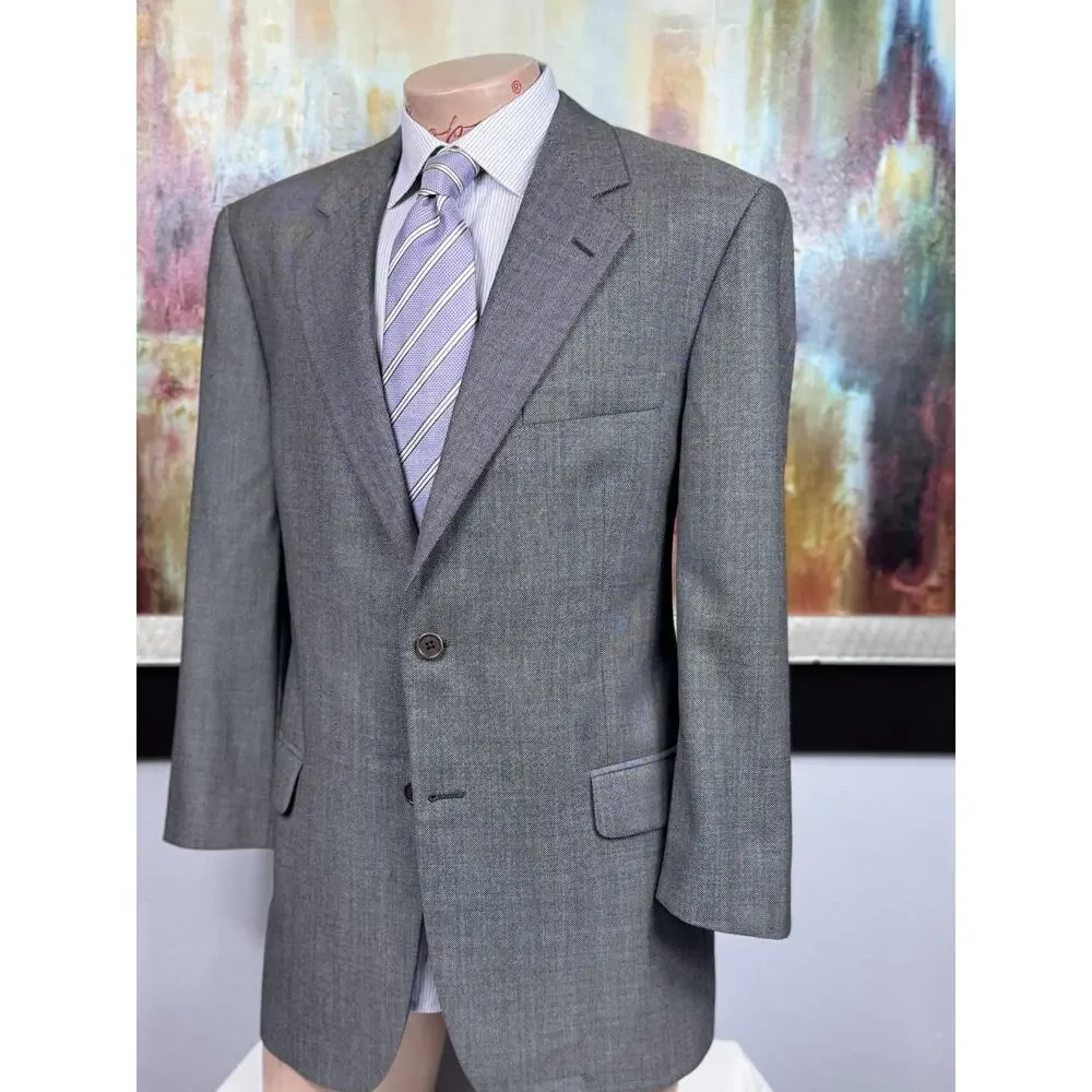 Brooks Brothers 1818 Madison Mens Gray Birdseye 2 Piece Suit 42R Pant 34/30